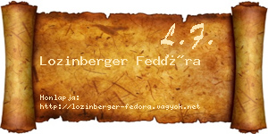 Lozinberger Fedóra névjegykártya